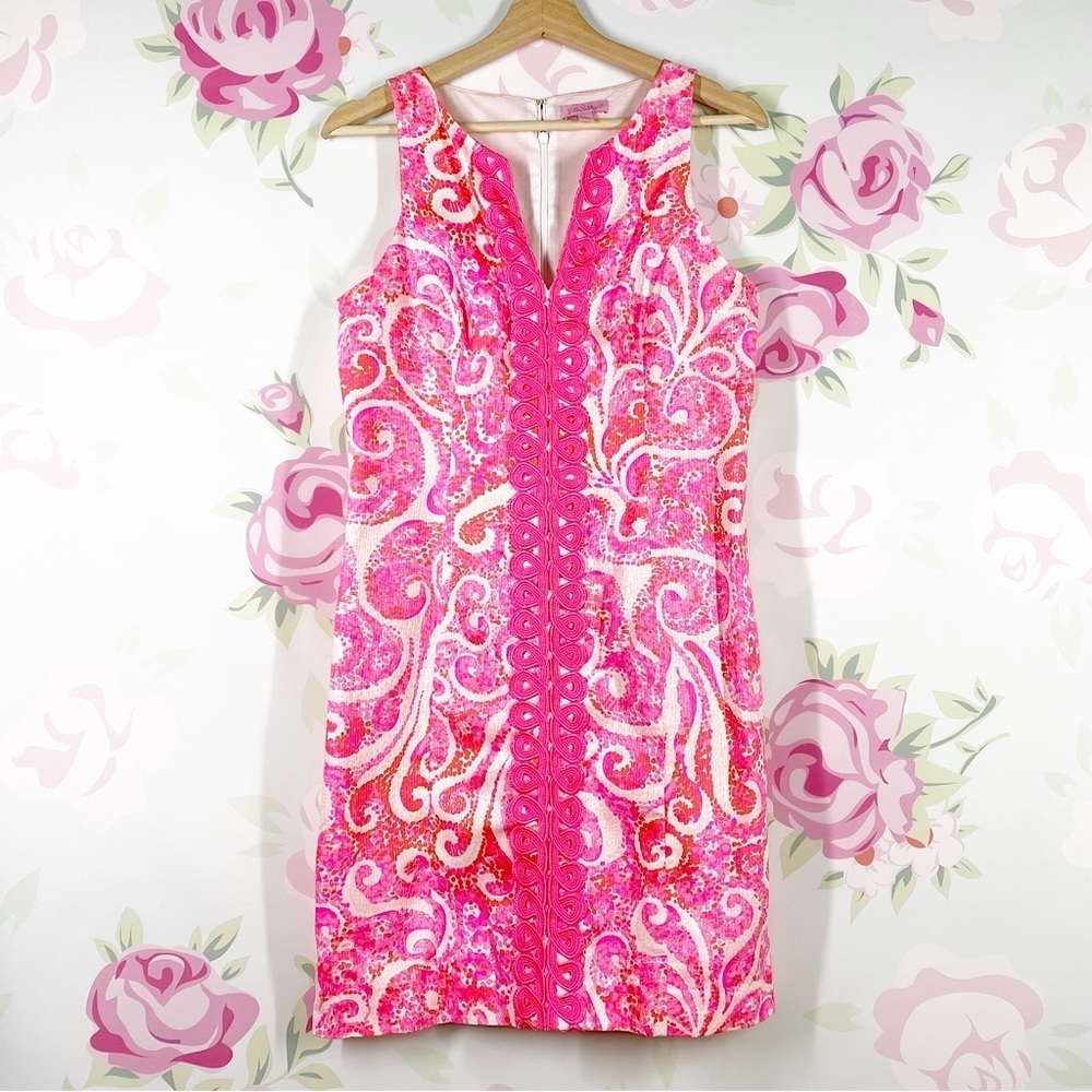 Lilly Pulitzer Ryder Pink Pout Paisley Print Shift Mini Dress 4